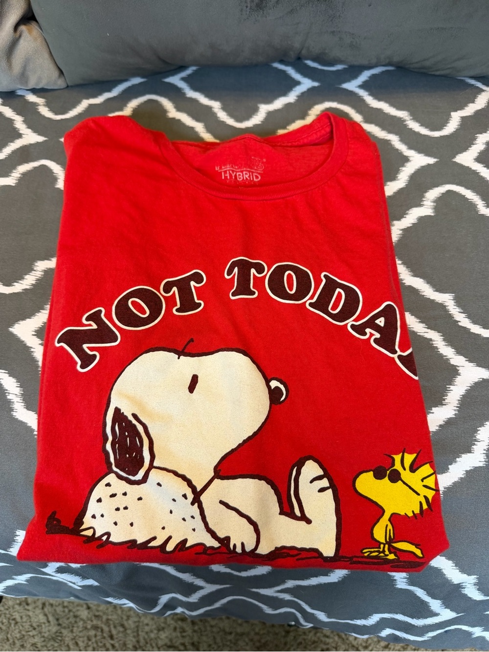 Women’s Red Snoopy Graphic Tee - 'Not Today'